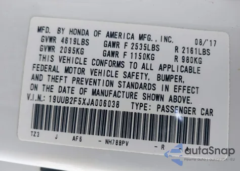 2018 Acura Tlx Tech Pkg from USA, damaged, VIN 19UUB2F5XJA006038